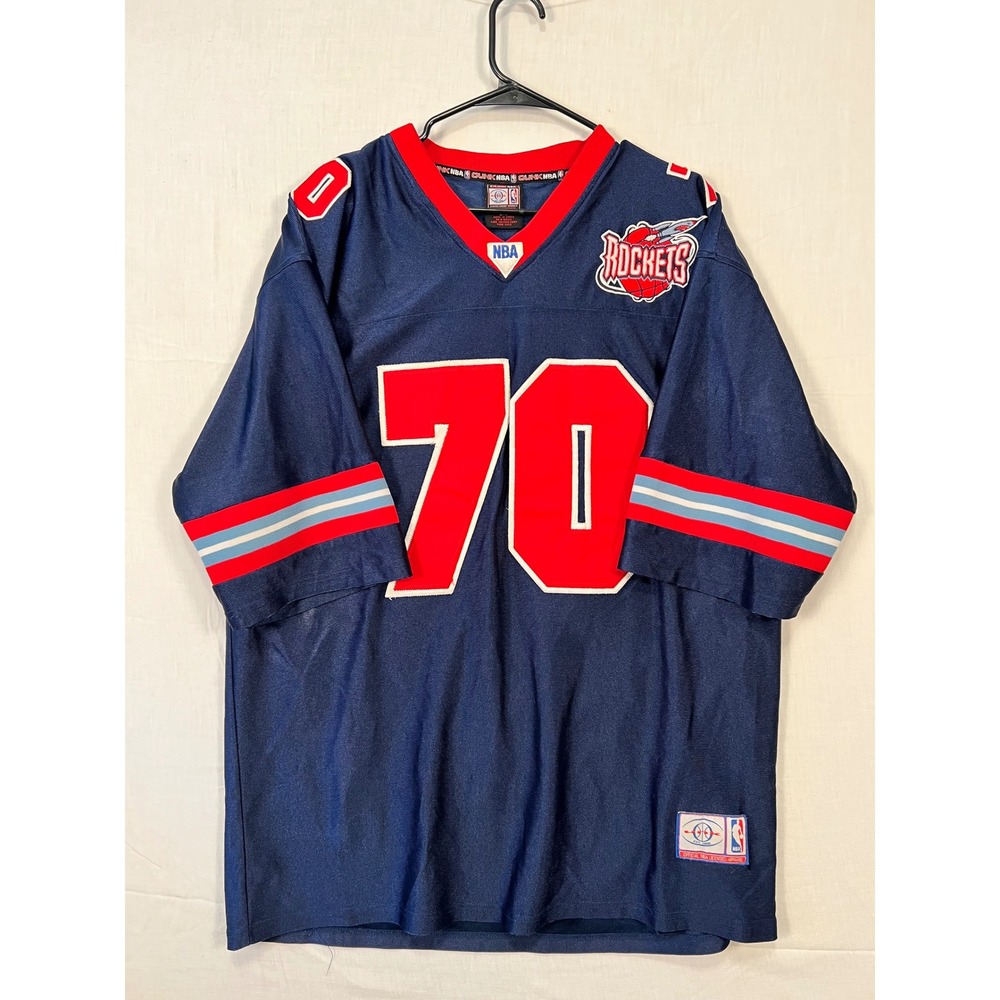 UNK NBA Houston Rockets Jersey Mens 2XL Navy Blue Red Number 70 Basketball 3569